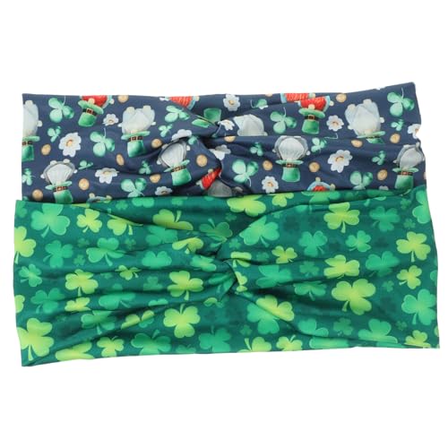 Healeved 2St Kleebandana Urlaub Haarreifen Stirnbänder für Damen Haarband st patricks day fasching haarschmuck faschings haarschmuck st patricks day haarschmuck Cosplay-Kostüm Stoff von Healeved