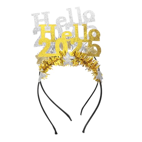 Healeved 2St Party-Stirnband 2025 Neujahrs-Stirnband für Frauen Party-Stirnbänder Requisiten party zubehör glitzer haarband Geburtstags-Stirnband Kopfschmuck für das neue Jahr Latte-Kunst von Healeved