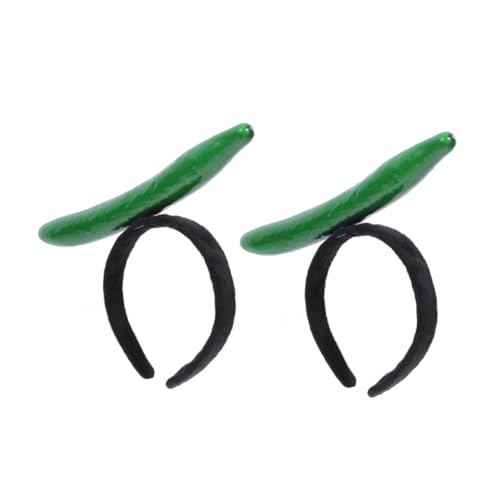 Healeved 2St pflanzliches Stirnband Künstliches Gemüse-Stirnband Veggie-Stirnband Hochzeit Haarband Einzigartiger Haarreifen Gemüse Cosplay Stirnband Kostüm Stirnband Eisen Green von Healeved