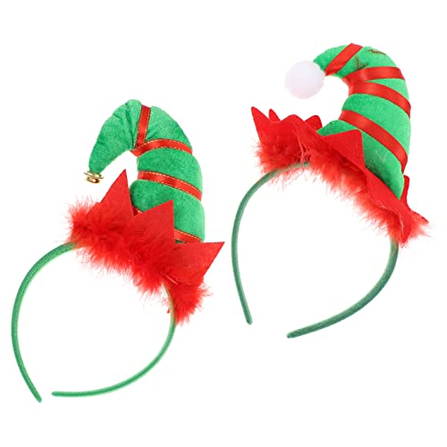 Healeved 2er Set Weihnachtsmützen Haarband Mit Glocken Und Federn Lustiger Kopfschmuck Für Erwachsene Perfekte Accessoires Für Kostümpartys Und Weihnachtsfeiern Gnome Hut Design von Healeved