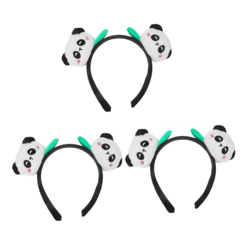 Healeved 3 Stück Stirnband Partyzubehör Faux Panda Kopfschmuck Haarband Party Ornament Party Panda Haardekor Tierhaarreifen Tierförmige Haaraccessoires Fake Panda Kopfschmuck von Healeved