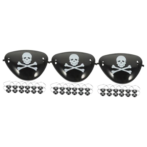 Healeved 36 Stk augenmaske halloween halloween-dekoration eyemask Dekoration der Augenmaske Piratenparty Augenklappe Skelett-Augenklappe Halloween-Piraten-Augenmaske Plastik von Healeved