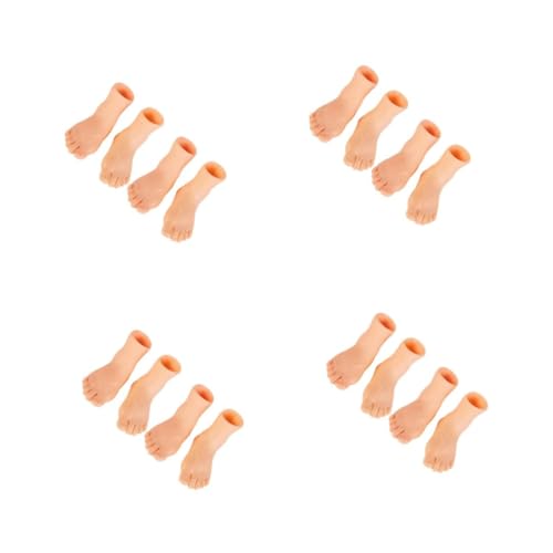 Healeved 4 Sätze Katze Streichelt Fingerpuppen Finger Fuß Quirky Finger Fuß Puppen Für Kleinkinder Mini- Plastik Beige 4 Stück * 4 von Healeved