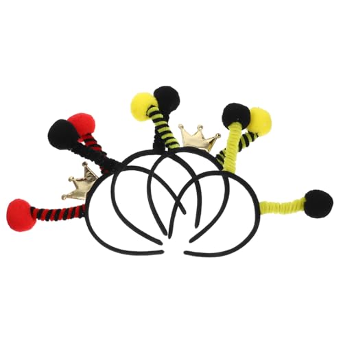 Healeved 4 Stück Bienen Stirnband Haarreifen Maskerade Cosplay Stirnbänder Antennen Stirnbänder Bienen Partyzubehör Party Stirnband Bienen Party Kopfschmuck Bienen Antennen von Healeved