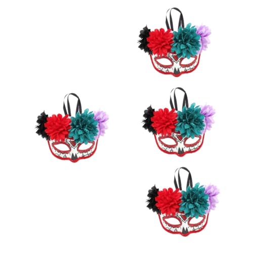 Healeved 4 Stück Day Of The Dead Maske mit Blumen Halbgesichts-maske Leicht und Langlebig für Halloween Karneval Cosplay Party Tag der Toten Festival Damen Herren Healeved 4 Stück Day Of The Dead Maske mit Blumen Halbgesichts-maske Leicht und Langlebig für Halloween Karneval Cosplay Party Tag der Toten Festival Damen Herren von Healeved