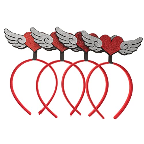 Healeved 4 Stück Liebe Stirnband Valentinstag Zubehör Herz-stirnband-ornament Herzen Kopfschmuck Party Geburtstag Haarband Valentinstag-foto-requisite Valentinstag-stirnband Filzstoff von Healeved