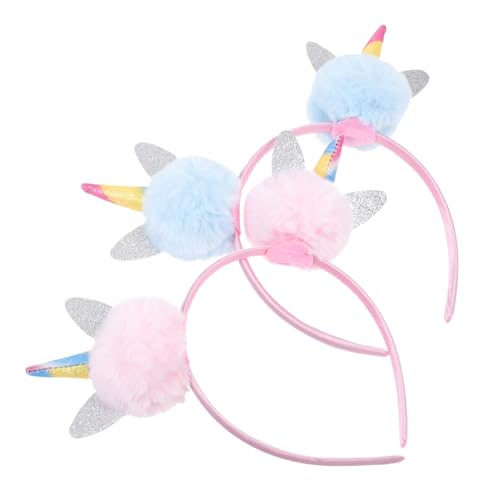 Healeved 4 Stück einhorn stirnband Mädchen Praktische Haarreifen Tierhaarreifen Dekor kinder haarschmuck kinder stirnband Party-Haarreifen Einhorn-Cosplay-Kopfschmuck Plüschstoffe von Healeved