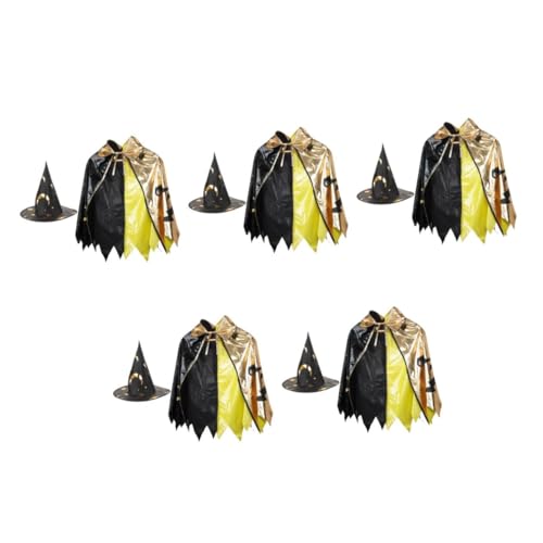 Healeved 5 Sätze Zauberer Kostüm Set mit Sternenprint Atmungsaktiver Bequemer Umhang mit Kapuze und Faltbarem Hut Halloween Rollenspiel Geburtstagsfeier für Jungen und Mädchen Kostüm Healeved 5 Sätze Zauberer Kostüm Set mit Sternenprint Atmungsaktiver Bequemer Umhang mit Kapuze und Faltbarem Hut Halloween Rollenspiel Geburtstagsfeier für Jungen und Mädchen Kostüm von Healeved