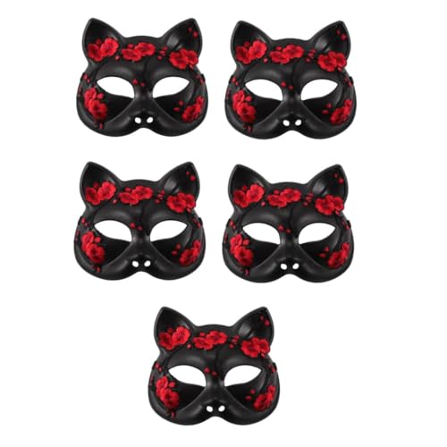 Healeved 5 Stück Halloween Cosplay Tiermaske Halbes Gesicht Plastik Fuchs Katzenmotiv Wiederverwendbar für Damen Karneval Party Maskerade Kostüm Zubehör Healeved 5 Stück Halloween Cosplay Tiermaske Halbes Gesicht Plastik Fuchs Katzenmotiv Wiederverwendbar für Damen Karneval Party Maskerade Kostüm Zubehör von Healeved