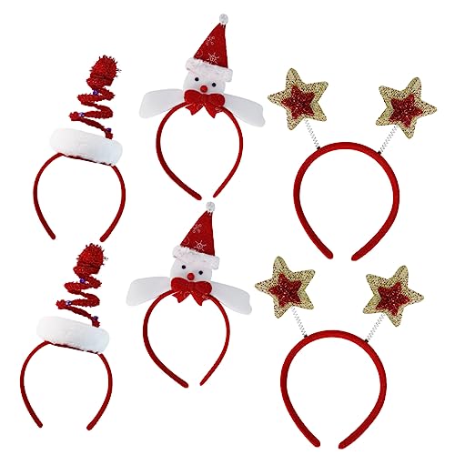 Healeved 6 Teiliges Weihnachts Haarband Set Mit Weihnachtsbaum Stern Und Schneemann Festliche Haaraccessoires Für Damen Und Ideal Für Weihnachtsfeiern Und Feiertags Dekoration von Healeved