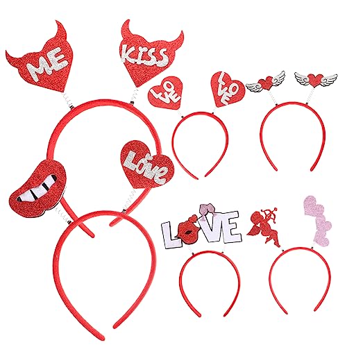 Healeved 6St Valentinsbrille Stirnband Damen valentinstag kopfbedeckungen hochzeitshaar schmuck wedding hair accessories Valentinstag-Party-Haar-Accessoire zarte Haarreifen zum Valentinstag von Healeved