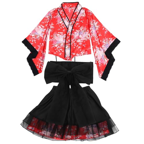 Healeved Cosplay - Kimono Kimonos für Frauen - für Frauen Japanischer für für Mädchen kleiden rot Healeved Cosplay - Kimono Kimonos für Frauen - für Frauen Japanischer für für Mädchen kleiden rot von Healeved