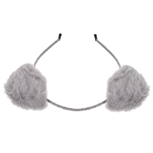 Healeved Fluffy Tierohren Haarreif Mit Grauen Fuchsohren Dekorativer Haarband Für Partys Feste Und Kostüme Tierkopfschmuck Für Frauen Und ädchen Ohr Haarband Für Besondere Anlässe von Healeved