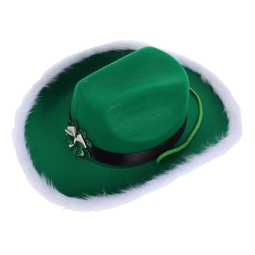 Grüne Beanie-mütze Mit Krawatte St. Patrick's Day Stirnband Grüner Cowgirlhut St. Patrick's Day Kostüm St Patrick Kostüm Cowgirl-hut St. Patrick Day Stirnband Koboldhut Stoff Green Healeved von Healeved