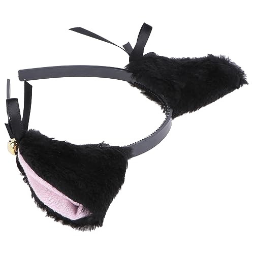 Healeved Haarband mit Katzenohren schlüpfeier party mitgebsel cat ear headband Stirnband mit Tierohren tierische Ohren Ohr Haarreifen Stirnband mit Katzenohren Kleid mit Katzenohren Black von Healeved