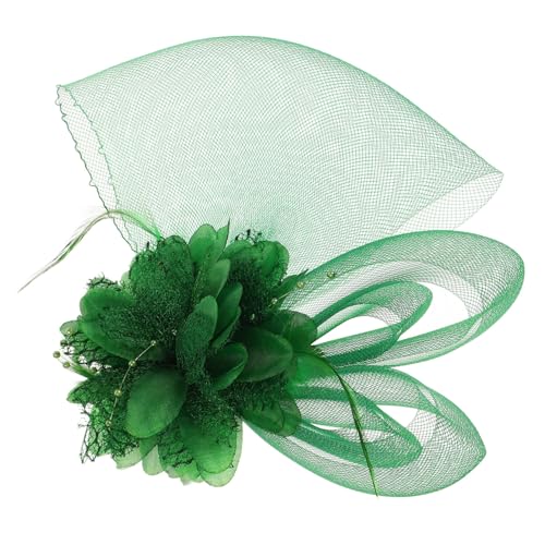 Healeved Haarschmuck aus Blumenfedern grüne Partyhüte Mini-Zylinder-Stirnband St. Patricks Day Accessoires Hut Kopfbedeckung grüne Melone Mädchen-Teeparty-Stirnband Tee Hut Kunststoff Green von Healeved