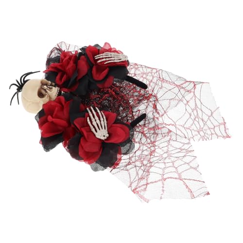 Healeved Halloween-kopfschmuck Gothic-kopfbedeckung Mexikanische Kopfbedeckung Kostüm Kopfbedeckung Halloween-haarbänder Halloween-blumen-stirnband Accessoires Damen Plastik Black von Healeved