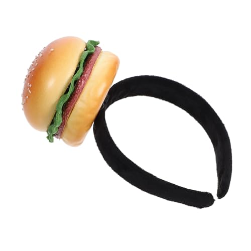 Healeved Hamburger Stirnband Hamburger Kostüm Performance Stirnband Prop Party Cosplay Burger Stirnband Burger Stirnband Prop Party Kostüm Stirnband Hamburger Form Kopfbedeckung Burger von Healeved