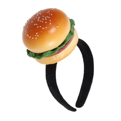 Healeved Hamburger-stirnband Hamburger-partyhüte Faux-hamburger-kopfschmuck Burger Hut Lustiger Kopfschmuck Stirnbänder Zum Thema Essen Neuheit Lustige Krone Donut-stirnband Gezackt Schwamm von Healeved