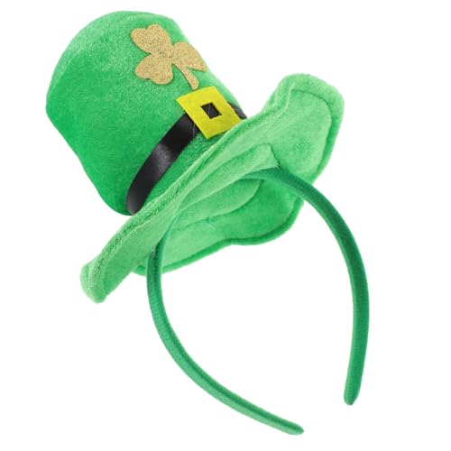 Healeved Irisches Stirnband Top-hat-stirnband Grünes Stirnband Kleeblatt-stirnband Rave-accessoires St. Patricks Day Stirnband Grünes Zylinder-stirnband Grüner Hut Stirnbänder Plastik Green von Healeved