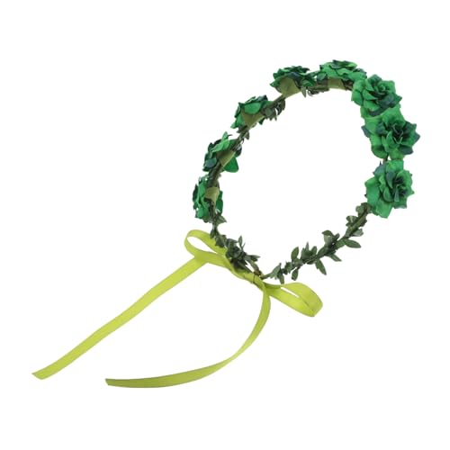 Healeved Kranz Stirnband haarschmuck für damen Haarschmuck aus Strass Esstisch Girlande Haarnadeln aus Strass Haarband Haarschmuck zum St. Patrick's Day Haarschmuck für Party Stoff Green von Healeved