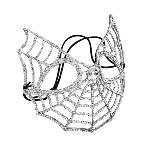 Healeved Maskenzubehör Strassmaske Hochzeitsmaske Karnevalsmaske Glamour-Maske Venizianische Maske Edelsteinmasken venezianische Masken festliche Maske Kostüm Maske Legierung Silver von Healeved