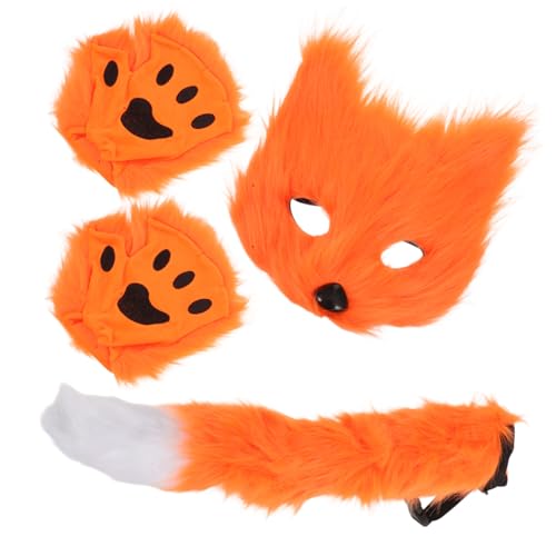 Healeved Realistisches Fuchskostüm Set für Damen und Mädchen Weicher Fuchsmaske Kunstpelz Ohren und Handschuhe Leichtes Komfortables Tierkostüm für Halloween Karneval und Fasching Healeved Realistisches Fuchskostüm Set für Damen und Mädchen Weicher Fuchsmaske Kunstpelz Ohren und Handschuhe Leichtes Komfortables Tierkostüm für Halloween Karneval und Fasching von Healeved