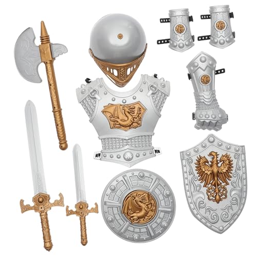 Healeved Ritter Kostüm Teiliges Mittelalterliches Cosplay Rüstung für Halloween Karneval Bühnenauftritte und Rollenspiele Geeignet für Jungen und Mädchen Healeved Ritter Kostüm Teiliges Mittelalterliches Cosplay Rüstung für Halloween Karneval Bühnenauftritte und Rollenspiele Geeignet für Jungen und Mädchen von Healeved