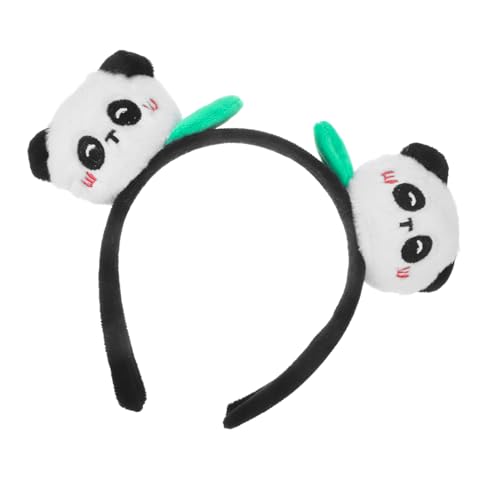 Healeved Stirnband Roter Panda Schlüsselanhänger Panda-puppe Plüsch Tassen Wandtattoo Panda Panda-strohhalme Panda-kopfbedeckung Panda-ohr-stirnbänder Party Tierpuppen Stoff Black von Healeved