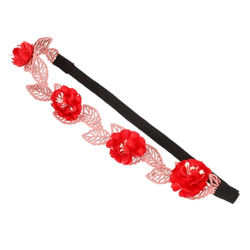 Healeved Stirnband Valentinsblumen-Haarband Valentinsblumen-Kopfschmuck Valentins-Haarkranz weihnachtlicher haarreif weihnachts haarband Blumenkopfschmuck Stirnbänder für Mädchen Stoff von Healeved