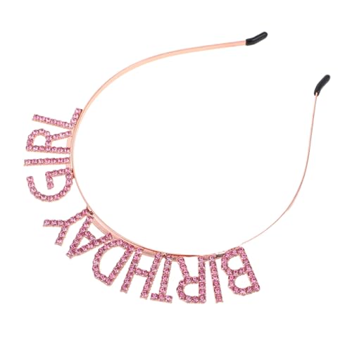 Healeved Stirnband Volkstümliche Accessoires Mädchen Wellige Perücken Glitzernde Kopfbedeckungen Modisches Pergament Cartoon-requisiten Rosa Legierung von Healeved