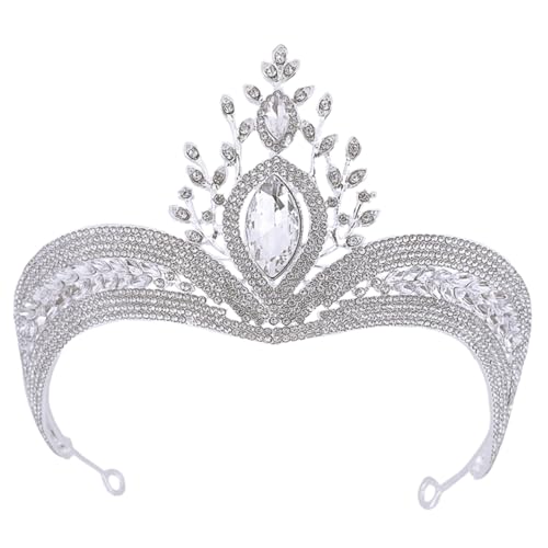 Healeved Tiara Haar Topper Wedding Presents Party haarreifen Heiratsantrag Kopfschmuck Braut Schärpe Brautjungfern Frauen Hochzeit Dekorationen Braut Stirnband Krone Zinklegierung Silver von Healeved