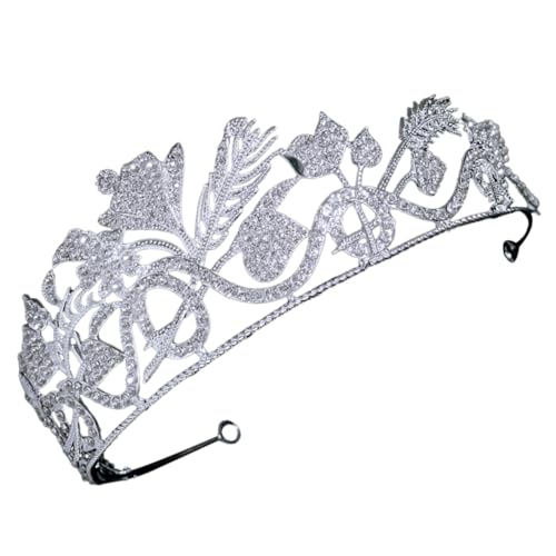 Healeved Tiara Wedding Hair Accessories brauthaatschmuck Abendkleid Haarschmuck Krone Stirnbänder Hochzeitsaccessoires Haarschmuck für die Braut Weizen Stirnband Zinklegierung Silver von Healeved