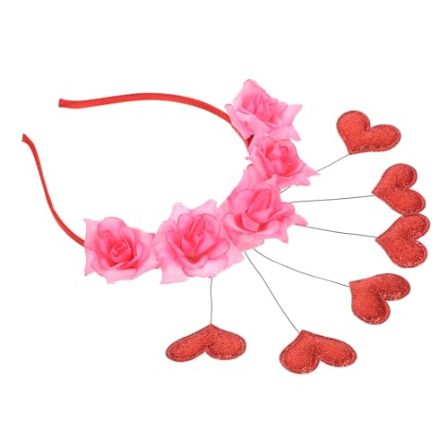 Healeved Valentine Herz Stirnband faschings haarschmuck party kopfschmuck Valentinstag-Foto-Requisite Valentinstag-Stirnbänder für Erwachsene Blumenhaarbänder herz haarbänder Stoff rot von Healeved