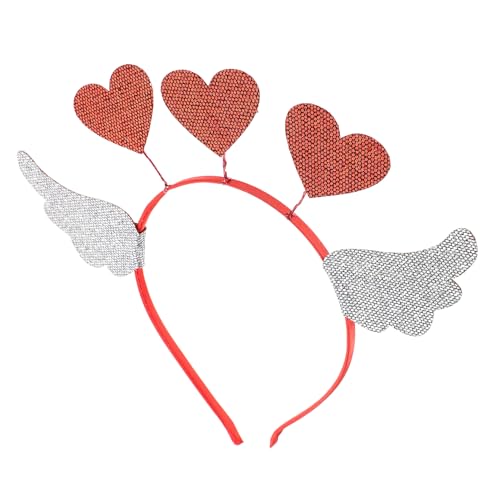 Healeved Valentinstag Love Wings Stirnband Valentinstag-Party-Stirnband Urlaub Stirnbänder party accessoires party assecoires Haarband Valentins-Stirnbänder frauen kopfschmuck Filzstoff rot von Healeved