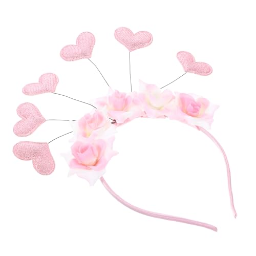 Healeved Valentinstag-Stirnbänder für Stirnband mit Rosenblüten Korsage Burgund für valentinstag valentinsgeschenk Valentinstag-Party-Stirnband frauen stirnband Stoff von Healeved