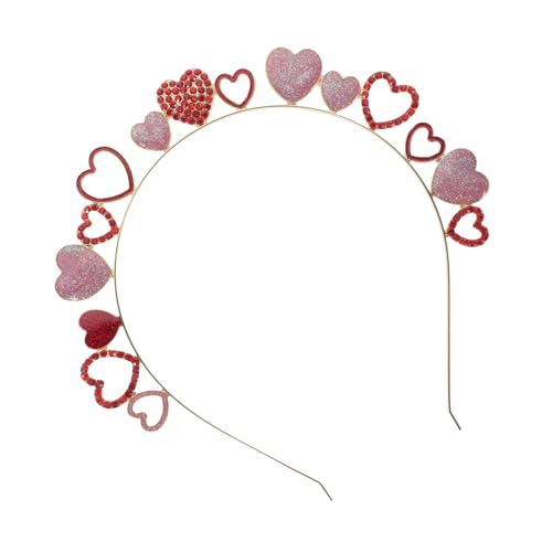 Healeved Valentinstag Stirnband Strassband Valentinskopfschmuck Für Erwachsene Foto-requisiten Für Die Valentinstagsparty Valentinstag-party-stirnband Party-kopfschmuck Legierung Rot von Healeved