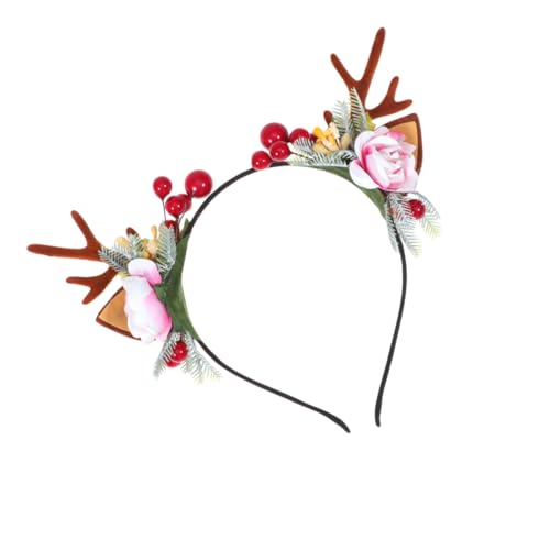 Healeved Weihnachts Haarreif Mit Rentiergeweih Und Blumen Festlicher Kopfschmuck Für ädchen Und Ideales Accessoire Für Weihnachtsfeiern Und Karneval 4 Designs von Healeved