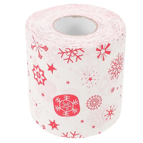 Healeved Weihnachts-Toilettenpapier Weihnachts-Schneeflocken-Muster Toilettenpapierrolle Neuartiges Toilettenpapier Dekoratives Taschentuch Servietten-Streich Spaß Geburtstagsfeier Neuheit von Healeved