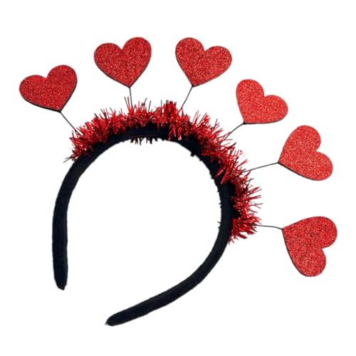 Healeved liebe Stirnband Liebesherz-Stirnband Valentins-Stirnbänder Valentinstag Stirnband herz haarbänder stutzenhalter Haarband Lametta-Stirnband Valentinstag Haarbänder Vlies rot von Healeved