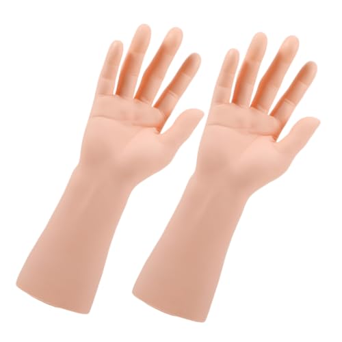 Healifty 2st Handmodell-display-requisiten Hand Ohrringe Sache Hand Stand Hand Schaufensterpuppenständer Zubehör Reize Nagel Übungsfinger Edelsteine Schmuckständer Nagel-kit Vinyl Khaki von Healifty