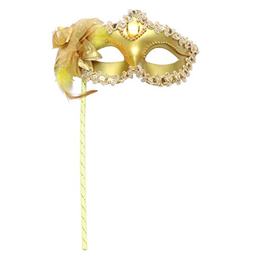 Healifty 3 Halbmasken Prinzessin Venezianische Maske mit Stab Halloween Kostüme von Healifty