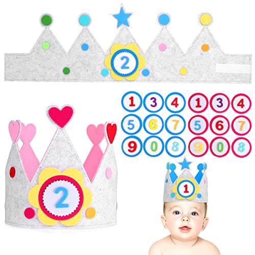 Healifty Geburtstagskronen Alles Zum Geburtstag Partykrone Filzpapier Königshüte Kinderkronen Für Jungen Und Mädchen Basteldekoration 2 Sets von Healifty