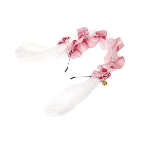 Healvian 1 Satz Hasenohr Stirnband Zofe Haarband Kostüme Spitzenschleife Kinderkostüm Lolita-Haarhase Bogen kawaii accessoires lolita accessoires Cosplay Haarschmuck Lolita-Stirnband Plüsch von Healvian