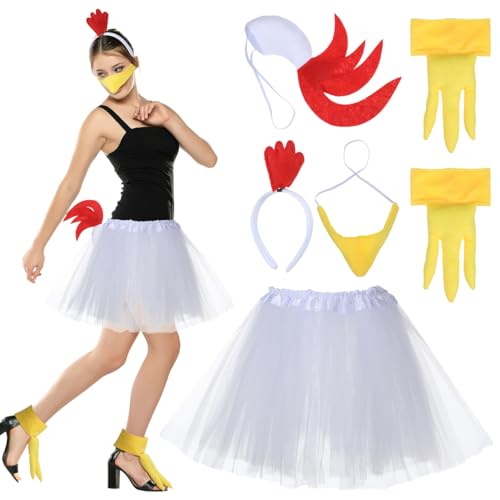 Healvian 1 Satz Party Kleid Huhn Kopfband Cosplay Zubehör Cosplay-Accessoires Hühnerpartykostüme Hühnerkostüm-Outfit Hühnerstirnband Bauernkostüm für Party Küken Kostüm Requisite Plüsch Healvian 1 Satz Party Kleid Huhn Kopfband Cosplay Zubehör Cosplay-Accessoires Hühnerpartykostüme Hühnerkostüm-Outfit Hühnerstirnband Bauernkostüm für Party Küken Kostüm Requisite Plüsch von Healvian