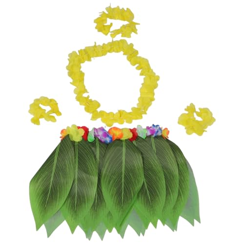 Healvian 1 Set Hawaii-Kostüm: Luau-Outfits, Hawaii-Aloha-Blumen, Blätter, Gras, Hula-Rock, Leis-Set für tropische Partys Healvian 1 Set Hawaii-Kostüm: Luau-Outfits, Hawaii-Aloha-Blumen, Blätter, Gras, Hula-Rock, Leis-Set für tropische Partys von Healvian