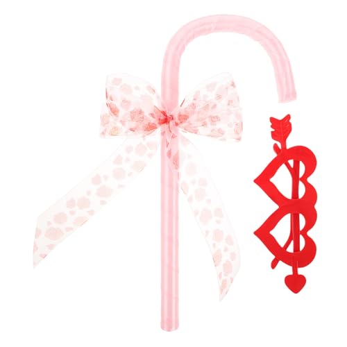 Healvian 1 Set Valentinstag-Rollenspiel-Requisiten mit Schleife und herzförmiger Brille, Requisiten für Halloween, Tanz, Cosplay, Party-Zubehör Healvian 1 Set Valentinstag-Rollenspiel-Requisiten mit Schleife und herzförmiger Brille, Requisiten für Halloween, Tanz, Cosplay, Party-Zubehör von Healvian