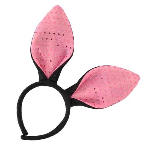 Healvian 1Stk -Stirnband haarreif tierohren haarreif osterpresente kindergeschenk Ostern Kopfbedeckung Kuschelhasen für Mädchen Haarschmuck ostern haarband Plastik Black von Healvian