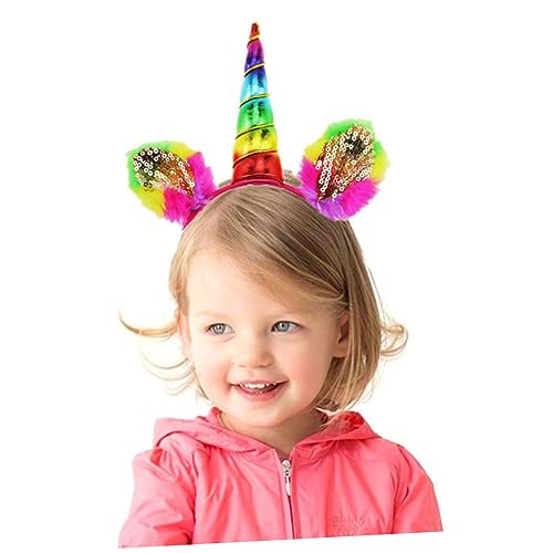 Healvian 1stk Einhorn Stirnband Bequemes Stirnband Haarpflegezubehör Stirnbänder Für Kinder Haarreifen Glitzerndes Horn-stirnband Stirnband Für Erwachsene Cosplay-kopfschmuck Stoff Colorful von Healvian