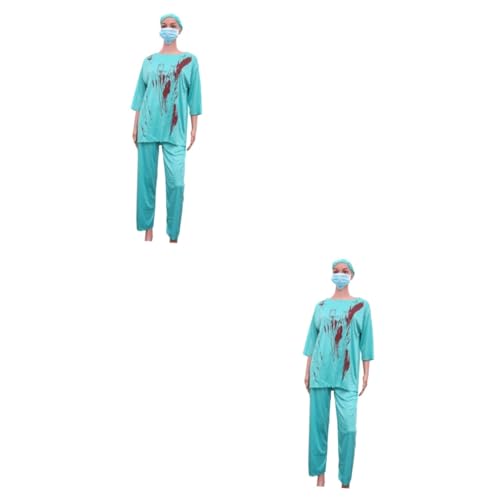 Healvian 2 Stck. Performance Nurse Requisiten Kostüm Halloween - Halloween - - - Blutarzt Blau Healvian 2 Stck. Performance Nurse Requisiten Kostüm Halloween - Halloween - - - Blutarzt Blau von Healvian